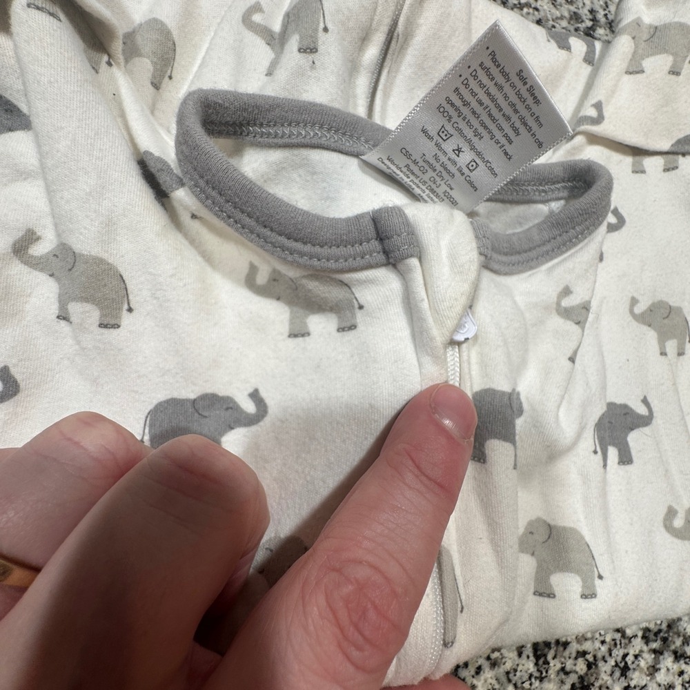 Amazing Baby Transitional Arms Up Swaddle Sack Kids Medium 3-6M Elephant Cotton‎ - Picture 6 of 7
